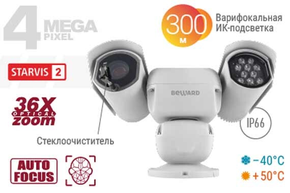 Новинка! Умная 4 Мп PTZ IP-камера B89R-4218Z36F с ИК-подсветкой до 300 м